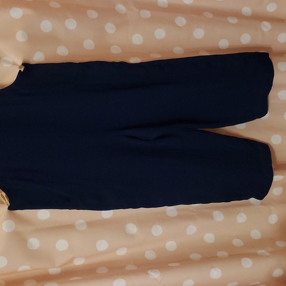 Threads & States Flowy Navy Overalls Sz L - Picture 3 of 7